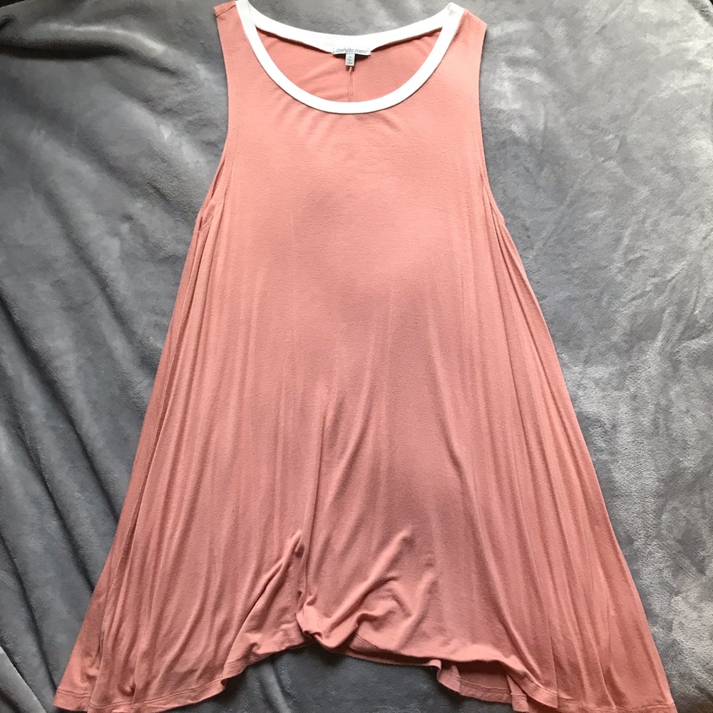 Flowey salmon rayon dress